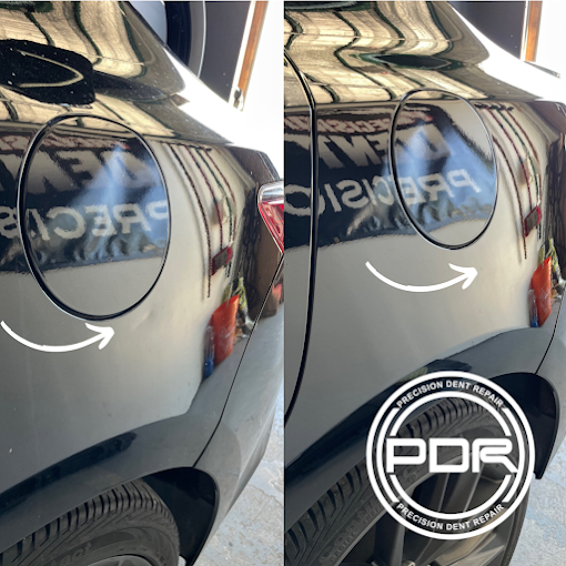 Dent repair before and after at the Precision Dent Repair Burlington shop